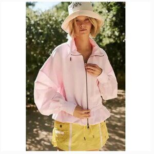Free People Movement From the Top Sweatshirt Jacket Light Baby Pink Medium